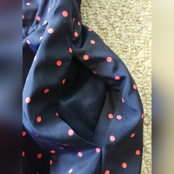 J. CREW Navy Blue & Pink Polka Dot Dress Size 6 - Picture 9 of 11